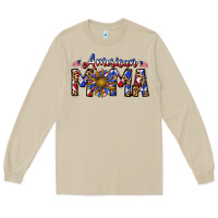 Mushroom American mama Long Sleeve Tee - CowhideDigitalArt