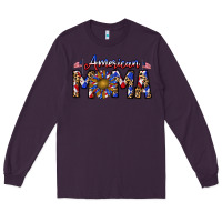 Plum American mama Long Sleeve Tee - CowhideDigitalArt