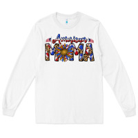 White American mama Long Sleeve Tee - CowhideDigitalArt