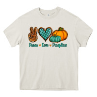 Cream peace love pumpkins Heavy Core Tee - Jasminsmagicworld