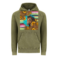 Vintage Olive quarter horse aztec pattern Vintage Hoodie - LillyAllenDesigns