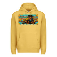 Antique Gold rottweiler with sunflowers license plate Premium Hoodie - Artiststas