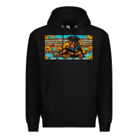 Black rottweiler with sunflowers license plate Premium Hoodie - Artiststas