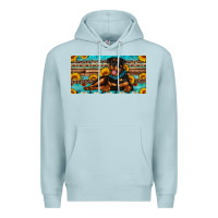 Blue Mist rottweiler with sunflowers license plate Premium Hoodie - Artiststas