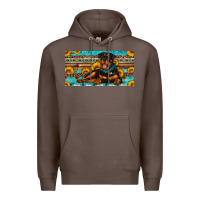 Coffee rottweiler with sunflowers license plate Premium Hoodie - Artiststas