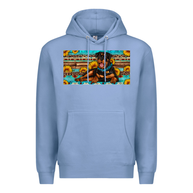 Rottweiler With Sunflowers License Plate Premium Hoodie by Artiststas | Teevron