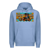 Colony Blue rottweiler with sunflowers license plate Premium Hoodie - Artiststas