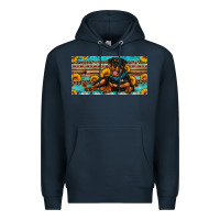 Navy rottweiler with sunflowers license plate Premium Hoodie - Artiststas