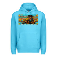 Ocean Blue rottweiler with sunflowers license plate Premium Hoodie - Artiststas