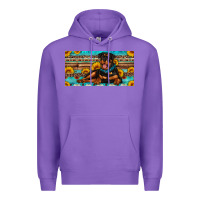 Purple rottweiler with sunflowers license plate Premium Hoodie - Artiststas