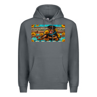 Rock rottweiler with sunflowers license plate Premium Hoodie - Artiststas