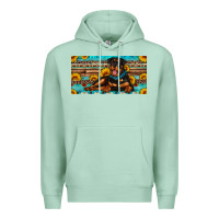 Seafoam rottweiler with sunflowers license plate Premium Hoodie - Artiststas