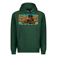 Sports Green rottweiler with sunflowers license plate Premium Hoodie - Artiststas