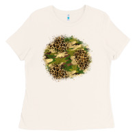 Bone camouflage and leopard patch  2 Ladies Tee - BundleAndBundleShop
