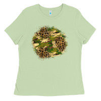Matcha camouflage and leopard patch  2 Ladies Tee - BundleAndBundleShop