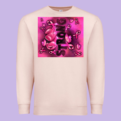 Strong Breast Cancer Premium Sweatshirt Designed By Ranaportraitstore