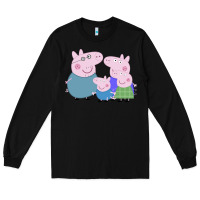 Black peppa pig family Long Sleeve Tee - artisFamous