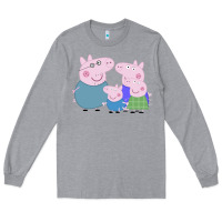 Heather Grey peppa pig family Long Sleeve Tee - artisFamous