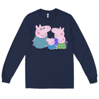 Navy peppa pig family Long Sleeve Tee - artisFamous