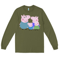 Army Green peppa pig family Long Sleeve Tee - artisFamous