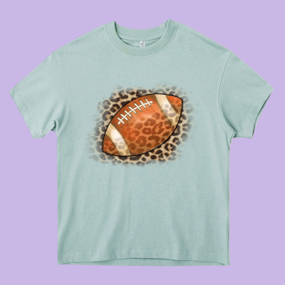 American Football Leopard Heavy Core Tee Designed By Cowcowdesign
