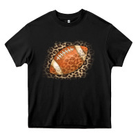 Black American Football Leopard Heavy Core Tee - CowCowDesign