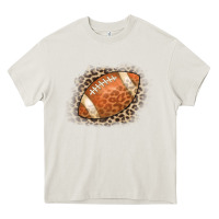 Cream American Football Leopard Heavy Core Tee - CowCowDesign