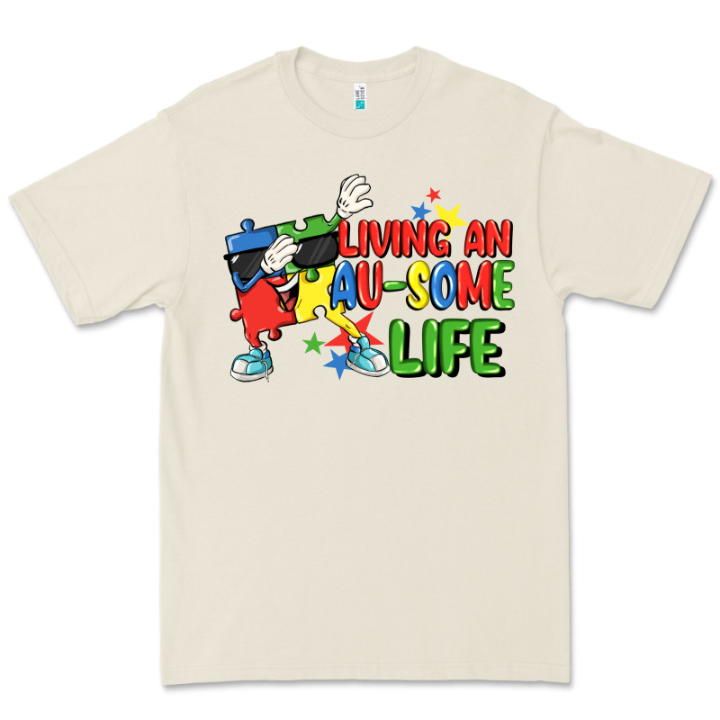 Living An Au-some Life Autism Awareness Day Premium Tee by FaDigitalArtStudio | Teevron