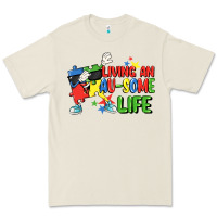 Bone Living an au-some life Autism Awareness Day Premium Tee - FaDigitalArtStudio