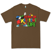 Cacao Living an au-some life Autism Awareness Day Premium Tee - FaDigitalArtStudio