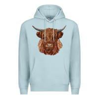 Blue Mist highland cow Premium Hoodie - RanaPortraitStore