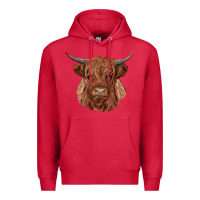 Cardinal highland cow Premium Hoodie - RanaPortraitStore