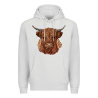 Dove Grey highland cow Premium Hoodie - RanaPortraitStore