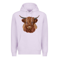 Lilac highland cow Premium Hoodie - RanaPortraitStore