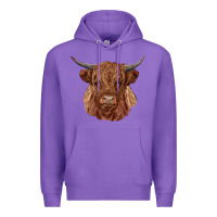 Purple highland cow Premium Hoodie - RanaPortraitStore