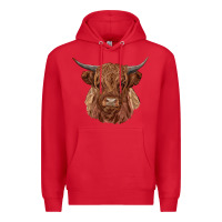 Red highland cow Premium Hoodie - RanaPortraitStore
