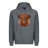 Rock highland cow Premium Hoodie - RanaPortraitStore