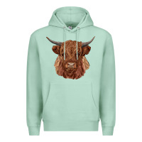 Seafoam highland cow Premium Hoodie - RanaPortraitStore