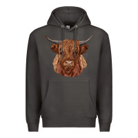 Smoke highland cow Premium Hoodie - RanaPortraitStore