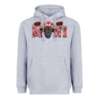 Heather Grey Valentine's day mini black highland calf Heavyweight Hoodie - RanaPortraitStore