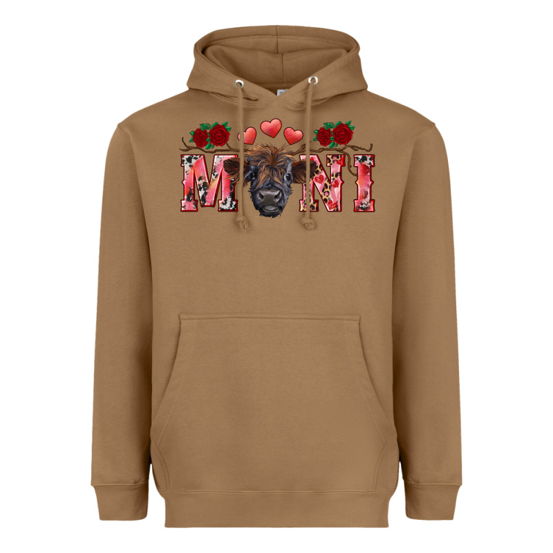 Valentine's Day Mini Black Highland Calf Heavyweight Hoodie by RanaPortraitStore | Teevron