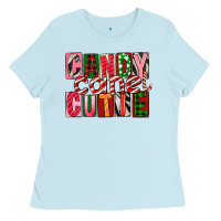 Baby Blue Candy Cane Cutie Ladies Tee - FaDigitalArtStudio