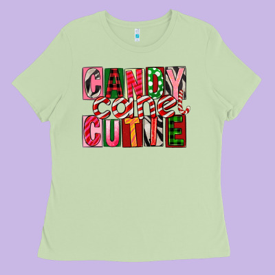 Candy Cane Cutie Ladies Tee Designed By Fadigitalartstudio