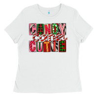 White Candy Cane Cutie Ladies Tee - FaDigitalArtStudio