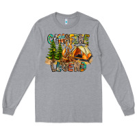 Heather Grey Campfire Legend Long Sleeve Tee - CowhideDigitalArt