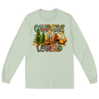 Matcha Campfire Legend Long Sleeve Tee - CowhideDigitalArt