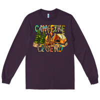 Plum Campfire Legend Long Sleeve Tee - CowhideDigitalArt
