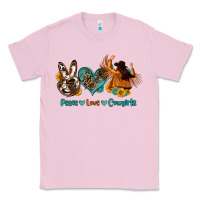 Bubblegum Pink peace love cowgirls Classic Tee - OliviaCreatesArt