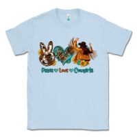 Dusty Blue peace love cowgirls Classic Tee - OliviaCreatesArt