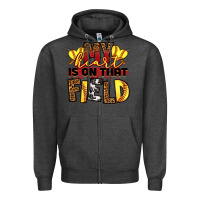 Charcoal Heather softball my heart is on that field Zipper Hoodie - RanaPortraitStore